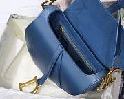 Dior Saddle Indigo Blue Gradient Calfskin 25cm Bag | M0446 - 5