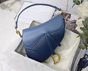 Dior Saddle Indigo Blue Gradient Calfskin 25cm Bag | M0446 - 1