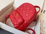 Dior Mini Dioramour Bright Red Cannage Lambskin Backpack | M9222 - 3