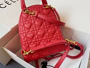 Dior Mini Dioramour Bright Red Cannage Lambskin Backpack | M9222 - 4