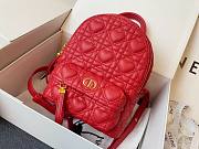 Dior Mini Dioramour Bright Red Cannage Lambskin Backpack | M9222 - 5