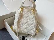 Dior Mini Dioramour Bright White Cannage Lambskin Backpack | M9222 - 2