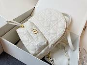 Dior Mini Dioramour Bright White Cannage Lambskin Backpack | M9222 - 4