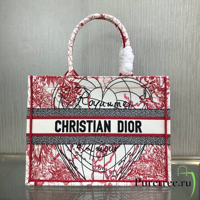 DIOR | Medium Book Tote D-Royaume D'Amour Embroidery - 36cm - 1