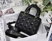 DIOR My ABCDIOR Lady Black Lambskin Bag with Gold Hardware M0538 - 6