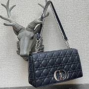 DIOR Caro Steel Black Supple Cannage Calfskin Medium Bag | M9242 - 3