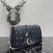 DIOR Caro Steel Black Supple Cannage Calfskin Medium Bag | M9242 - 5