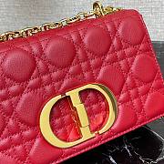 DIOR Caro Steel Red Supple Cannage Calfskin Small Bag | M9242 - 2