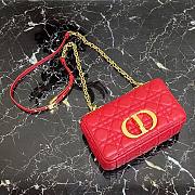DIOR Caro Steel Red Supple Cannage Calfskin Small Bag | M9242 - 3
