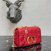 DIOR Caro Steel Red Supple Cannage Calfskin Small Bag | M9242 - 5