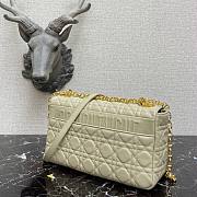 DIOR Caro Steel Beige Supple Cannage Calfskin Medium Bag | M9242 - 4