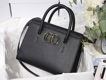 Dior Medium St Honoré Tote Warm Taupe Grained Calfskin in Black | M9321