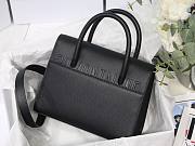 Dior Medium St Honoré Tote Warm Taupe Grained Calfskin in Black | M9321 - 5