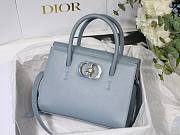 Dior Medium St Honoré Tote Warm Taupe Grained Calfskin in Blue | M9321 - 1