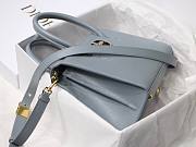 Dior Medium St Honoré Tote Warm Taupe Grained Calfskin in Blue | M9321 - 4
