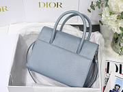 Dior Medium St Honoré Tote Warm Taupe Grained Calfskin in Blue | M9321 - 5
