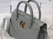 Dior Medium St Honoré Tote Warm Taupe Grained Calfskin in Gray | M9321 - 2