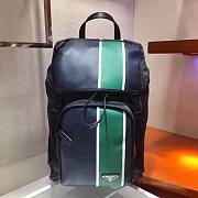 Prada Nylon & Leather Black - Green Line Backpack - 1
