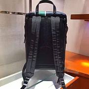 Prada Nylon & Leather Black - Green Line Backpack - 5