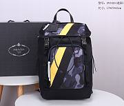 Prada Nylon & Leather Black - Yellow Line Backpack - 1