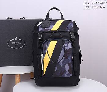 Prada Nylon & Leather Black - Yellow Line Backpack