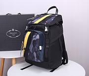 Prada Nylon & Leather Black - Yellow Line Backpack - 5