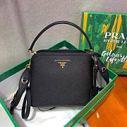 Prada Matinée Micro Saffiano leather bag in black | 1BA286 - 2