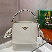 Prada Matinée Micro Saffiano leather bag in white | 1BA286 - 5