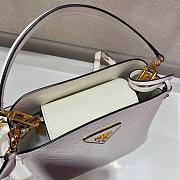 Prada Matinée Micro Saffiano leather bag in white | 1BA286 - 4