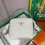 Prada Matinée Micro Saffiano leather bag in white | 1BA286 - 2