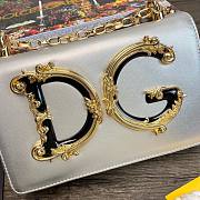 Nappa leather DG Girls shoulder bag in silver - 6