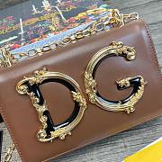 Nappa leather DG Girls shoulder bag in brown - 3