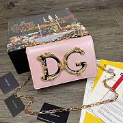 Nappa leather DG Girls shoulder bag in pink - 1