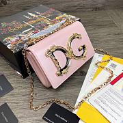 Nappa leather DG Girls shoulder bag in pink - 6