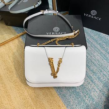 Versace Virtus Top Handle Barocco V Bag in White