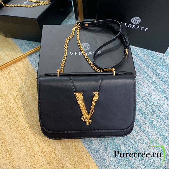 Versace Virtus Top Handle Barocco V Bag in Black - 1