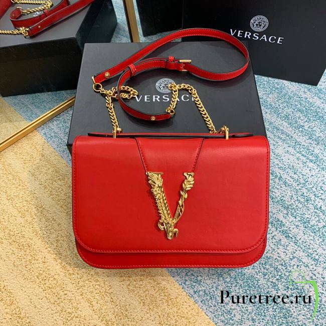 Versace Virtus Top Handle Barocco V Bag in Red - 1