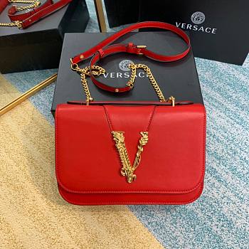 Versace Virtus Top Handle Barocco V Bag in Red