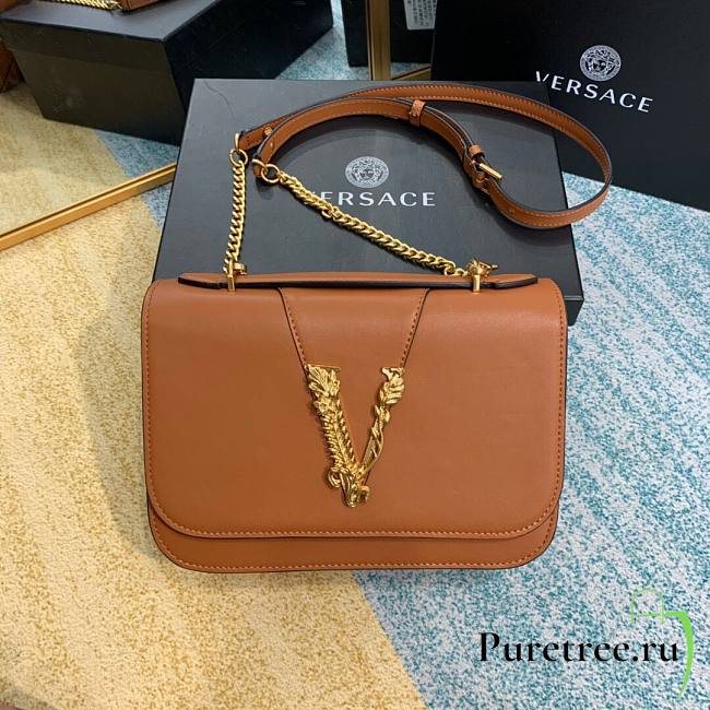 Versace Virtus Top Handle Barocco V Bag in Brown - 1