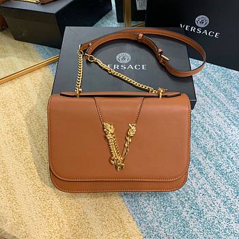 Versace Virtus Top Handle Barocco V Bag in Brown