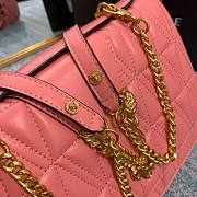 Versace Quilted Top Handle Barocco V Bag in Pink - 2
