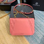 Versace Quilted Top Handle Barocco V Bag in Pink - 4