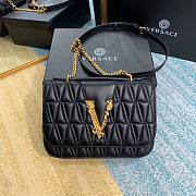 Versace Quilted Top Handle Barocco V Bag in Black - 1