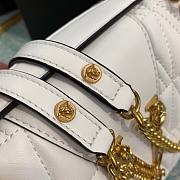 Versace Quilted Top Handle Barocco V Bag in White - 2