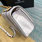Versace Quilted Top Handle Barocco V Bag in White - 3