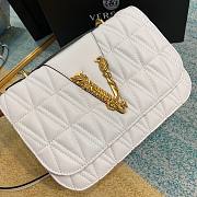 Versace Quilted Top Handle Barocco V Bag in White - 6
