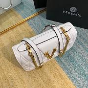 Versace Quilted Top Handle Barocco V Bag in White - 4