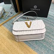 Versace Quilted Top Handle Barocco V Bag in White - 5