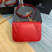 Versace Quilted Top Handle Barocco V Bag in Red - 3