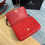 Versace Quilted Top Handle Barocco V Bag in Red - 5